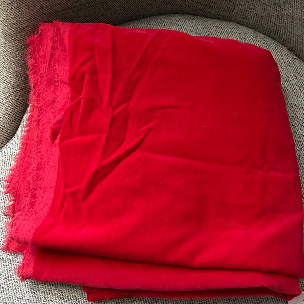 Red Velvet Velour Fabric Sewing Vintage DIY crafting